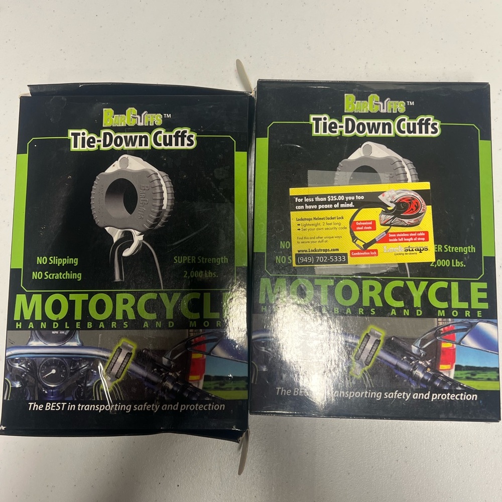 BarGrips Tie-Down Cuffs for Motorcycles 2 Boxes